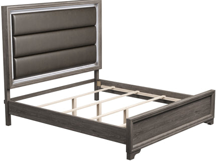 Bed With Horizontal Tufting Headboard