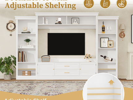 Elegant Entertainment Center Wall Unit With Bookshelves