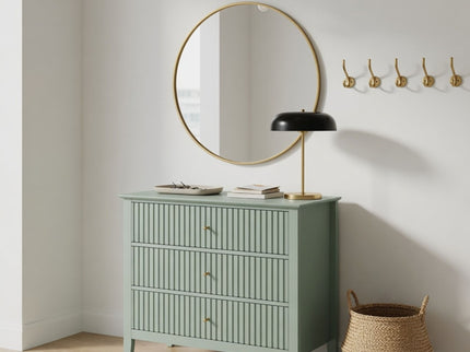 Fluted 3 Drawer Nightstand With Soft Close Slides