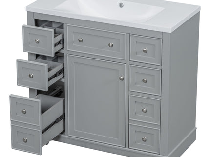 Modern Bathroom Vanity With Sink Combo, 6 Drawers And 1 Cabinet