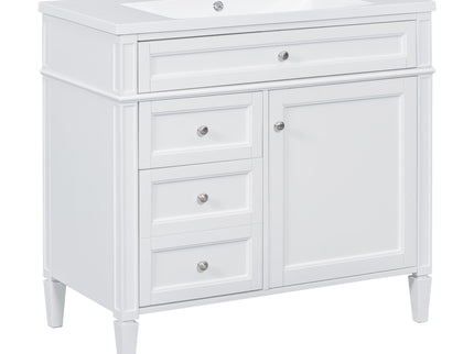 Bathroom Vanity With Mirror Cabinet, Storage Cabinet With 2 Soft Closing Doors And 4 Drawers, Undermount Sink