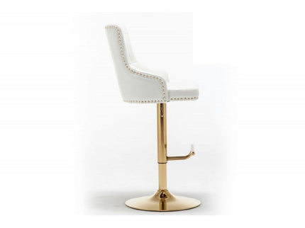 Adjustable Swivel Bar Stool With Nailhead Trim (Set of 2)