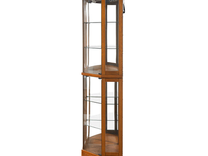 6 Shelf Corner Curio Display Cabinet With Lights, Mirrors And Adjustable Shelves (E26 Light Bulb Not Included)