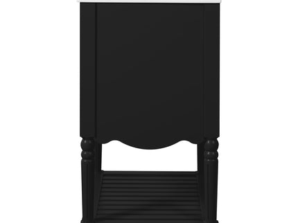 Wave Design Bathroom Vanity With Sink, 2 Drawers And Open Shelf