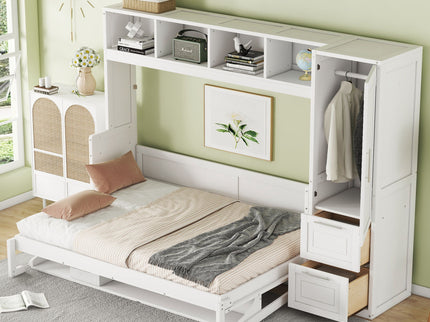 Space Saving Murphy Wall Bed With Closet And Drawers
