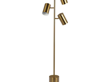 Harmony - Floor Lamp With Rotary Switch Triple Spots Block Base - Gold
