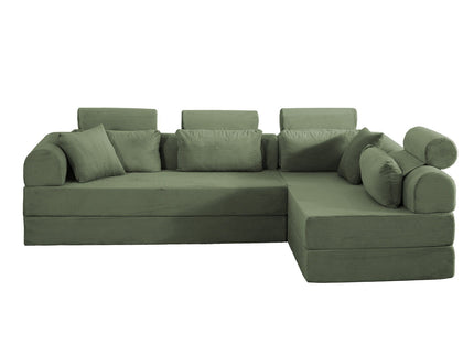 Modern L-Shape Modular Sectional Sofa, Compressed Design