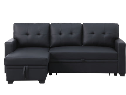 Upholstered Pull Out Sectional Sofa With Chaise