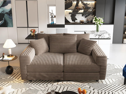 4 Seat Sofa, Modern Comfy Upholstered Sofa Cloud Couch, Deep Seat Couches With Soft Pillows