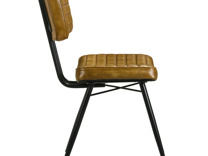 Tufted Side Chairs Upholstery And Tapered Legs (Set of 2) - Camel