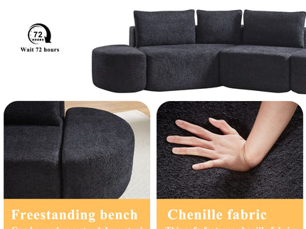 V - Shaped Modular Sofa Set With 3 Pillow