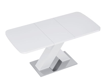 Rectangle Dining Table, Stretchable, X Shape Legs - White