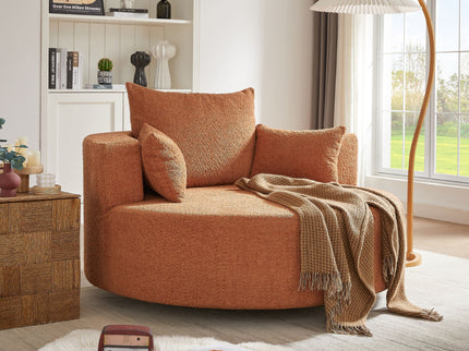 360° Swivel Accent Barrel Chair With 3 Removable Pillows For Living Room