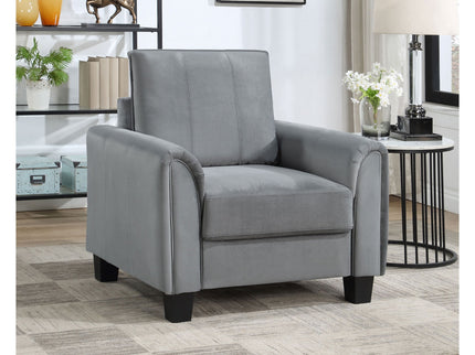 Dixon - Upholstered Rolled Arm Accent Chair - Gray
