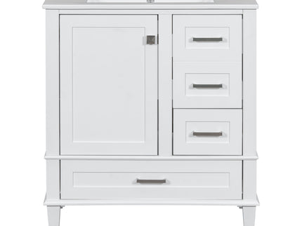 Bathroom Vanity, Modern Bathroom Cabinet With Sink Combo Set, Bathroom Storage Cabinet With A Soft Closing Door And 3 Drawers, Solid Wood Frame