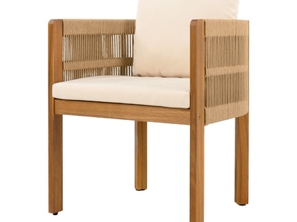 Outdoor Dining Chairs With Rope Handles (Set of 2)