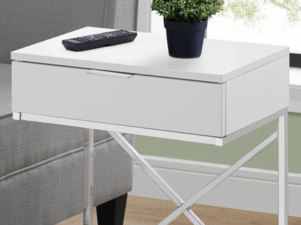 Accent Side Table, Storage Drawer, Spacious Tabletop, Contemporary & Modern