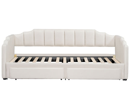 Extendable Daybed With LED Light And 2 Storage Drawers