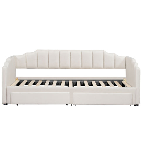 Extendable Daybed With LED Light And 2 Storage Drawers
