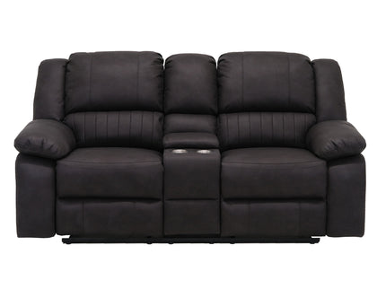 Reclining Console Loveseat - Black - Fabric