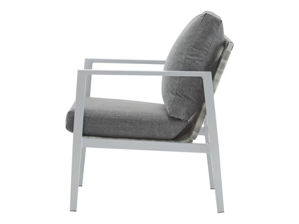 Modern Lounge Chair With Rope Accents And Cushions