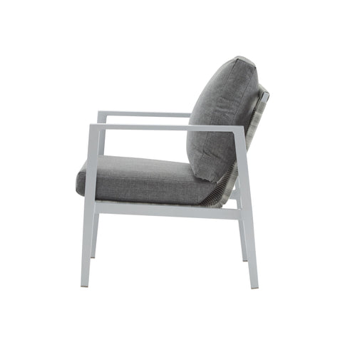 Modern Lounge Chair With Rope Accents And Cushions