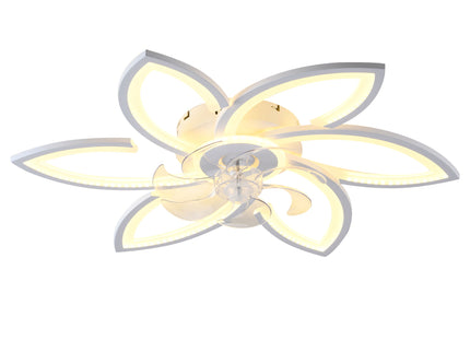30" Flower 6 Speed Ceiling Fan With Remote Controlled LED Lights, Low Profile Flush Mount Fan