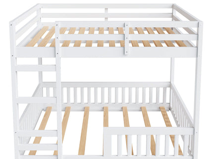 Stylish Bunk Bed With Ladder And Guardrails