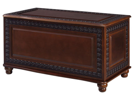 Ornate - Deep Flip Open Storage Cedar Chest With Cedar Lining - Brown