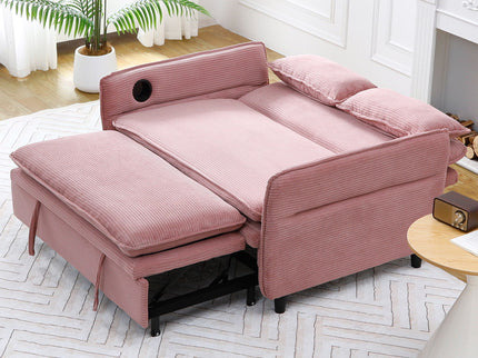 Modern Fabric Multi-Functional Sofa Bed With Adjustable Armrests And Backrests