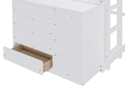 Bunk Bed With 4 Drawers And 3 Shelves