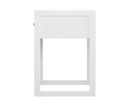 Nightstand With Drawer, Minimalist Bedside Table, Compact End Table For Bedroom - White