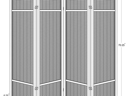 Sensei - 4 Panel Bamboo Room Divider Folding Screen - Natural