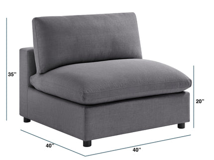 Cassandra - Armless Slipper Chair - Charcoal Gray