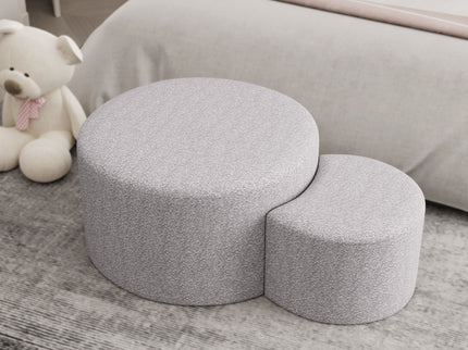 Upholstered Nesting Coffee Tables, Side Table, Footrest, Ottoman & Seat For Living Room Bedroom Entryway Office (Set of 2) - Beige