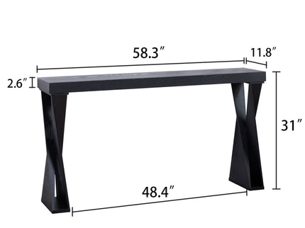Console Table With Crossed Legs For Hallway - Black