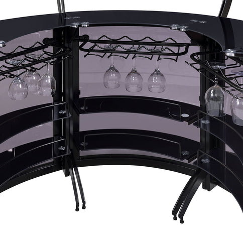 Elaina - 3 Piece Curved Freestanding Home Bar - Black