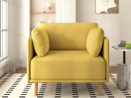 Modern Upholstered Accent Chair With Soft Cushions, Sleek Armrest Design