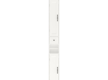 Slim Tall Bathroom Storage Cabinet With Adjustable Shelves, 2 Doors Freestanding Cabinet - White