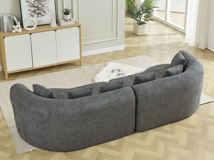 Curved Sectional Sofa With 6 Pillows