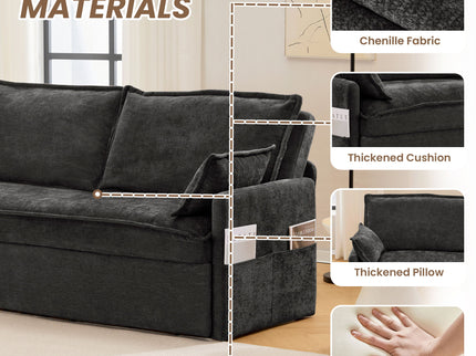 Pull Out Sofa Bed, Convertible Sleeper Sofa Couch, Side Storage, And USB / C - Type Charging Ports Chair