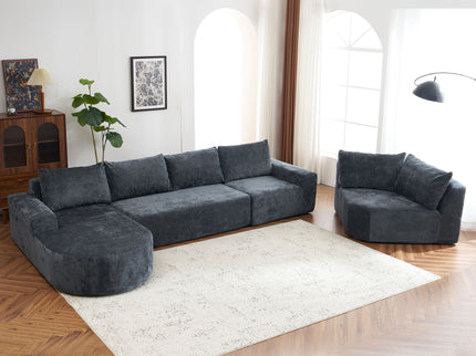 U-Shaped Oversized Modular Cloud Sectional Sofa With Deep Seat For Living Room