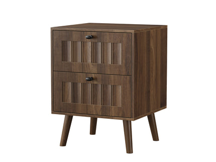 Double Drawer Bedside Table (Set of 2) - Walnut