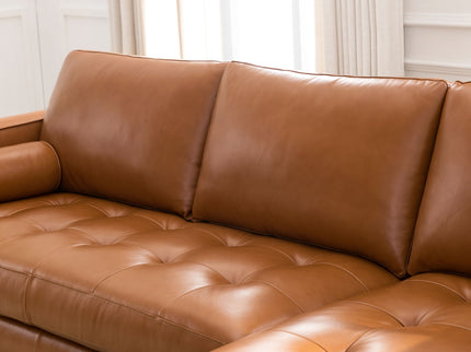 Mid-Century Tufted Sectional With Reversible Chaise