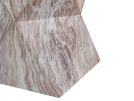 Round Outdoor Geometric End Table - Marble