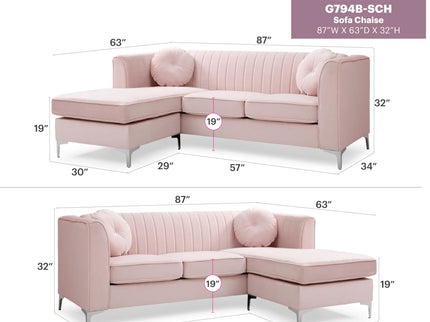 Delray - Micro Suede Sofa Chaise