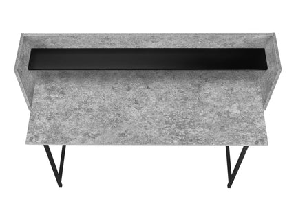 Computer Desk For Home Office, Laptop, Storage Shelves, Marble Look Contemporary & Modern