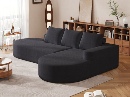 Modern Curved Sofa, L-Shaped Modular Sectional Set With 3 Pillows