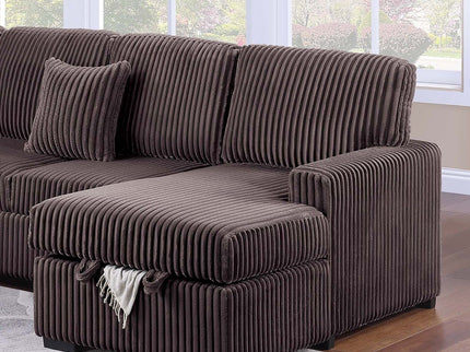 Convertible Sectional Upholstered Sleeper Sofa With Storage Chaise