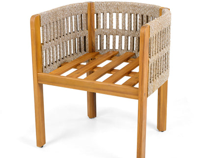 Outdoor Dining Chairs With Mix Rope Handles (Set of 2)